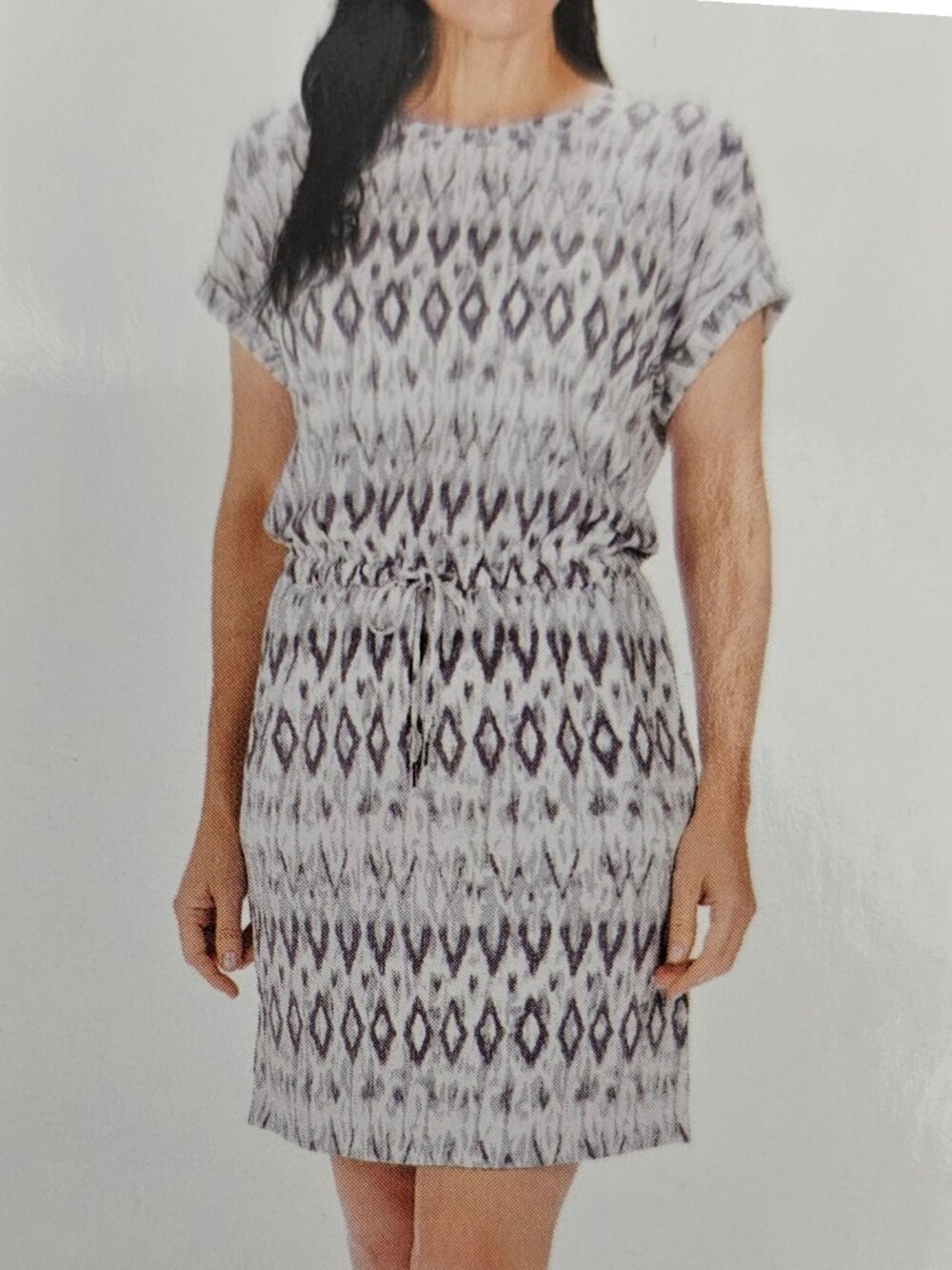 Hilary Radley New Women's Short Sleeve Drawstring Active Dress Gray Combo Size S